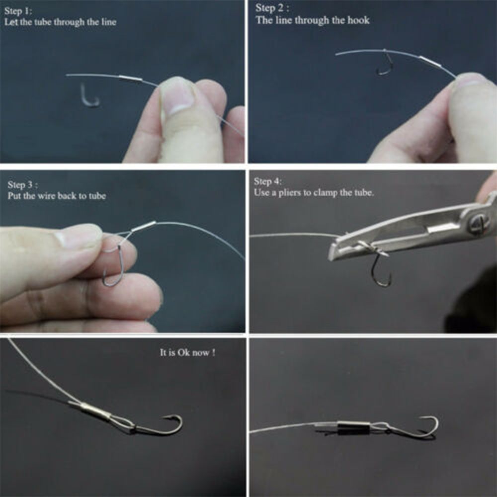 100pcs/Lot Round Copper Fishing Line Aluminum Crimp Sleeve Copper Tube 10mm-28mm Sea Fishing Accessories Line Tube