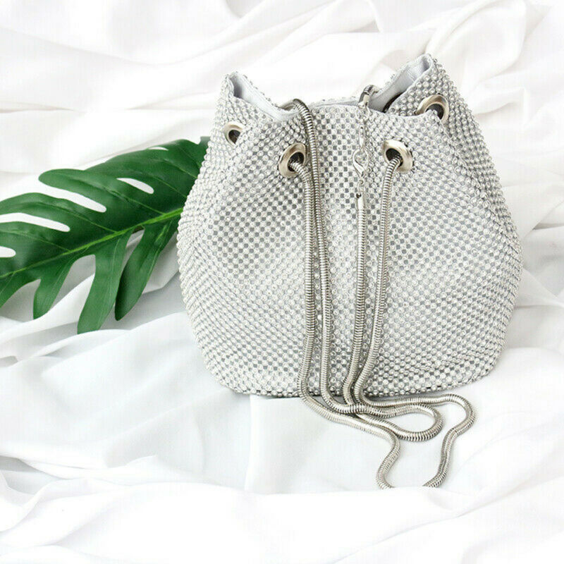 Sac de soirée en diamant pour femmes, à bandoulière avec chaîne, avec strass