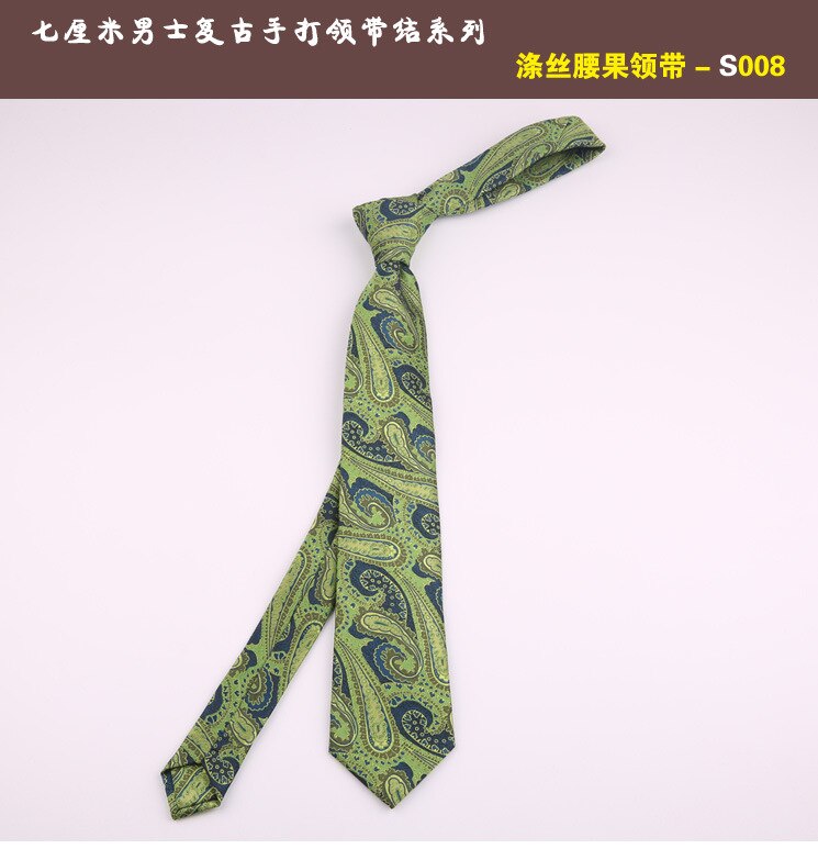 7cm cravates décontracté pour hommes Cravate maigre Polyester Vintage cajou fleur Cravate affaires chemise mince accessoires Cravate: 008