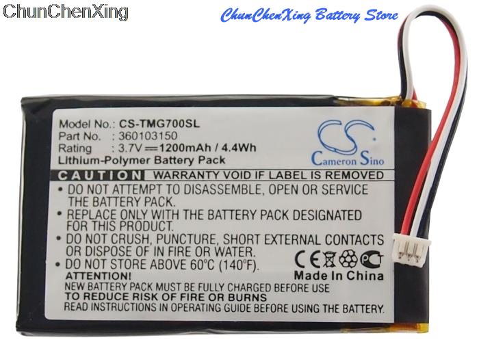 Cameron sino 1200 mah batterij 360103150 voor tomtom  go 7000, go 7000 hd