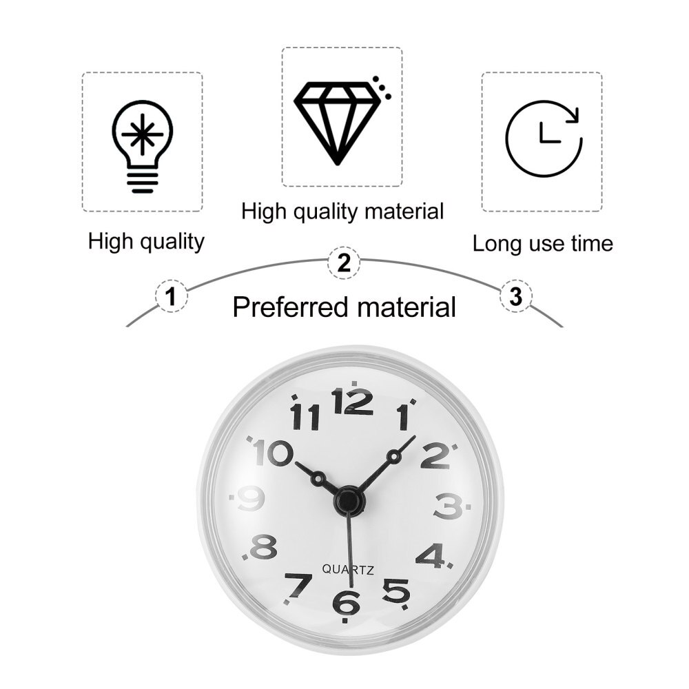 Horloge murale étanche pour salle de bain, 1 pièce, silencieuse, ventouse suspendue