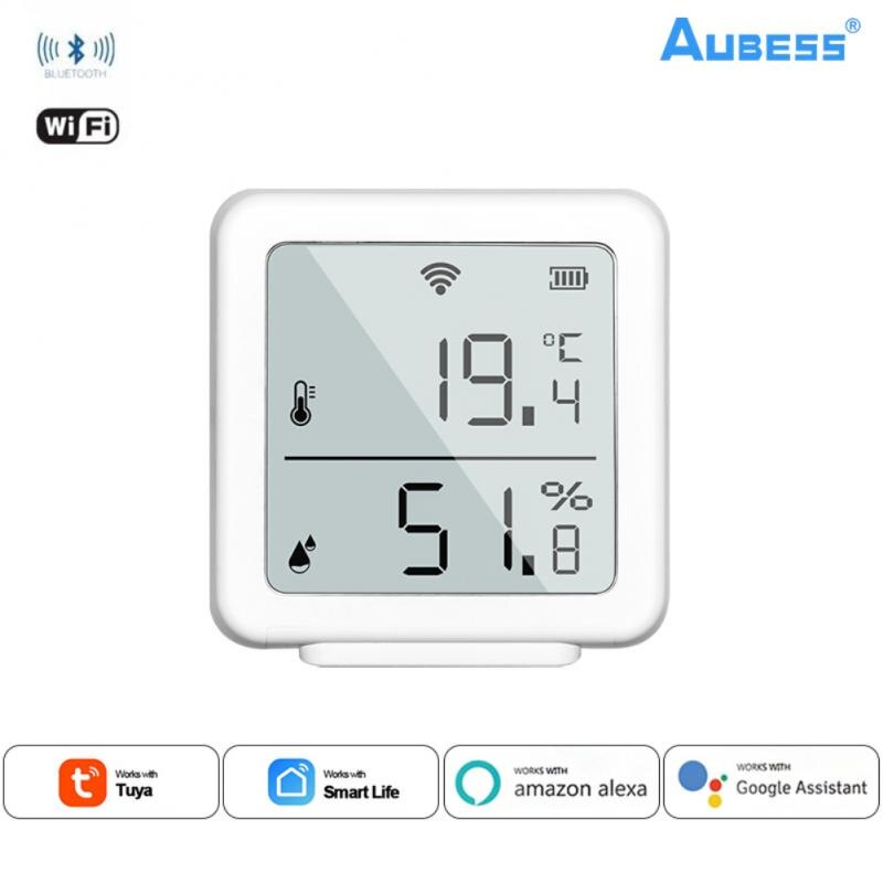 TUYA WiFi Temperature And Humidity Sensor Temperature Humidity Monitor Smart Home Automation Work With Alexa Google Home: 1pc