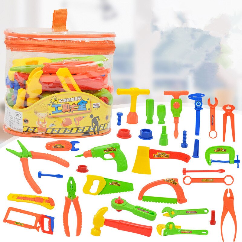 33 Stks/set Kinderen Puzzel Speelhuis Speelgoed Simulatie Reparatie Kit Jongens Elektrische Reparatie Tool Kids Educatief Speelgoed