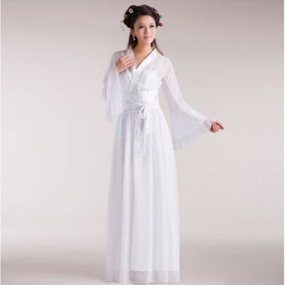 Chinese Folk Dance Costume adult Ancient Hanfu National Cosplay Traditional Chinese Clothing for Women Clothes Lady Stage Dress: XL / GRAY