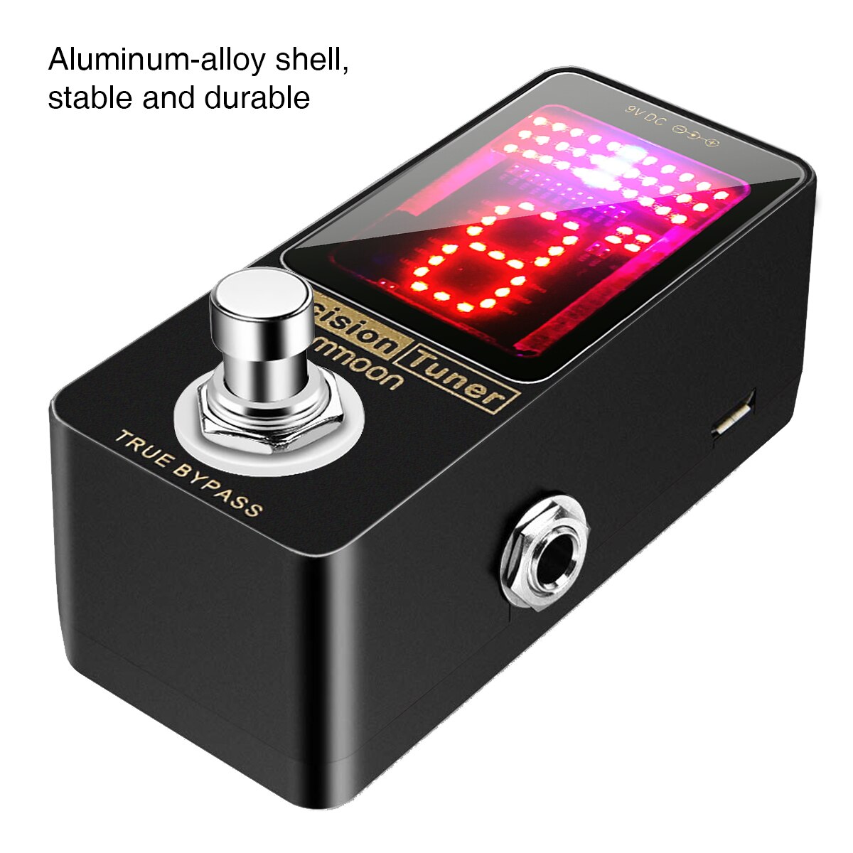 ammoon Precision Chromatic Tuner Pedal Large LED Display Full Metal Shell with True Bypass for Guitar Bass