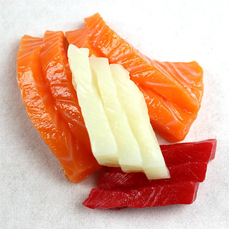 1pc kunstig mad realistisk laksefilet simuleret sushi mad prop sushi model til restaurantindretning