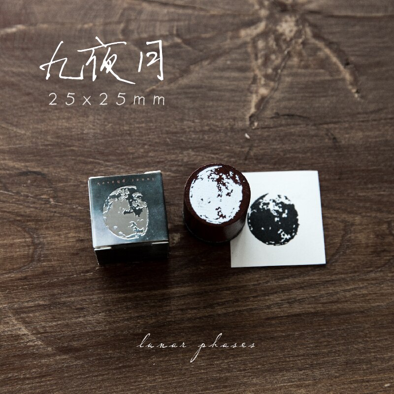 Vintage maanserie ins stijl decoratie stempel houten rubberen stempels voor scrapbooking briefpapier diy knutselen standaard stempel: D