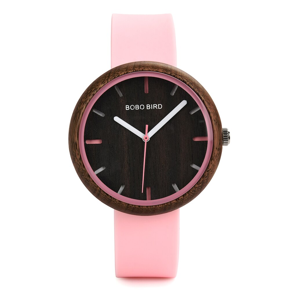 Bobo Vogel Mode Vrouwen Horloges 2022 Romantische Ronde Dames Quartz Jurk Horloge Kleurrijke Siliconen Dames Horloges Dro: R28-3