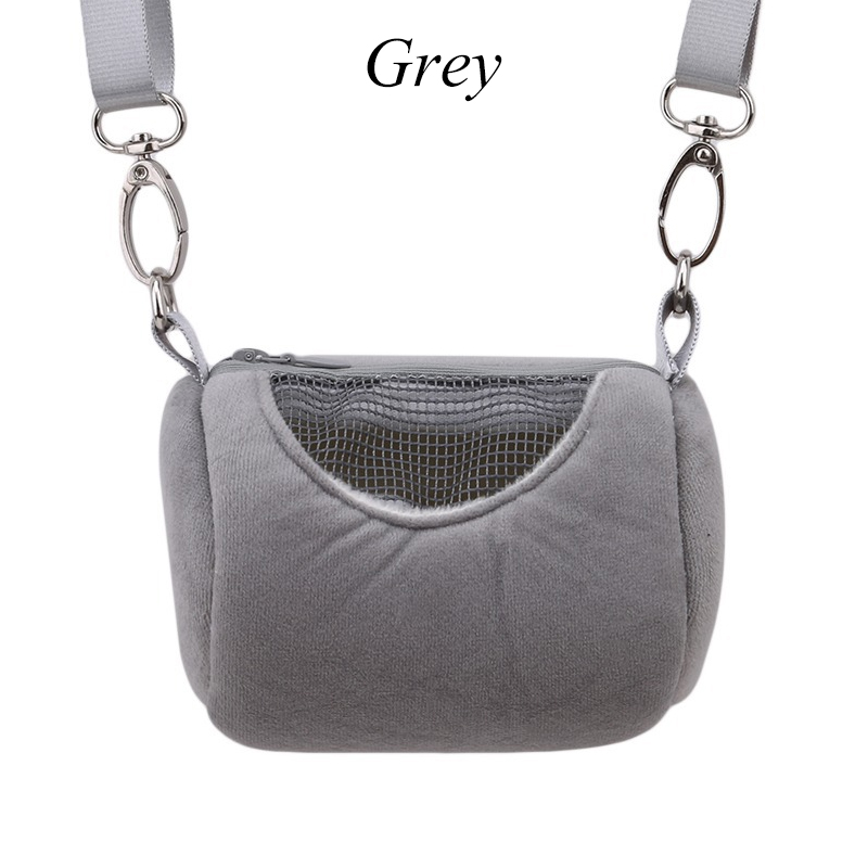 Hamster Cavia Carrier Bag Eekhoorn Egel Huis Knaagdieren Kooi Huisdier Transport Tas Voor Ratten Cilinder Schoudertas Cross Body: Grey