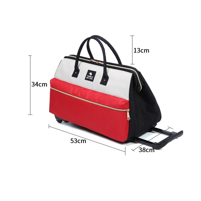 Julis sång resväska med hjul vagn stor kapacitet vagn åkpåse rullande resväska väska för helg över natten