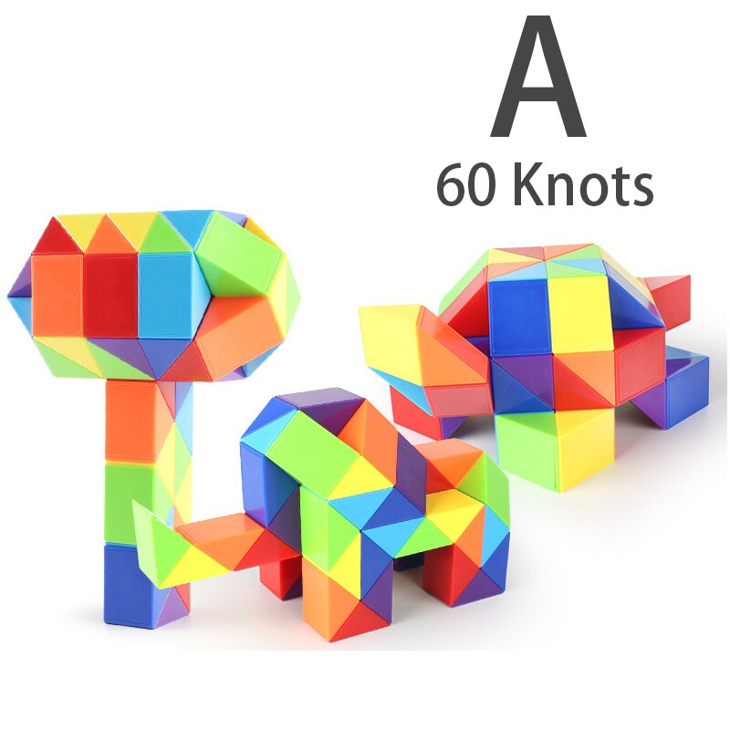 3D Magie Schlange Herrscher Dekompression Spielzeug Antistress-Cube Twist Schlange Wandelbare Pädagogisches Puzzle Spielzeug Für Kinder Autismus Leichtigkeit: A 60 Knots