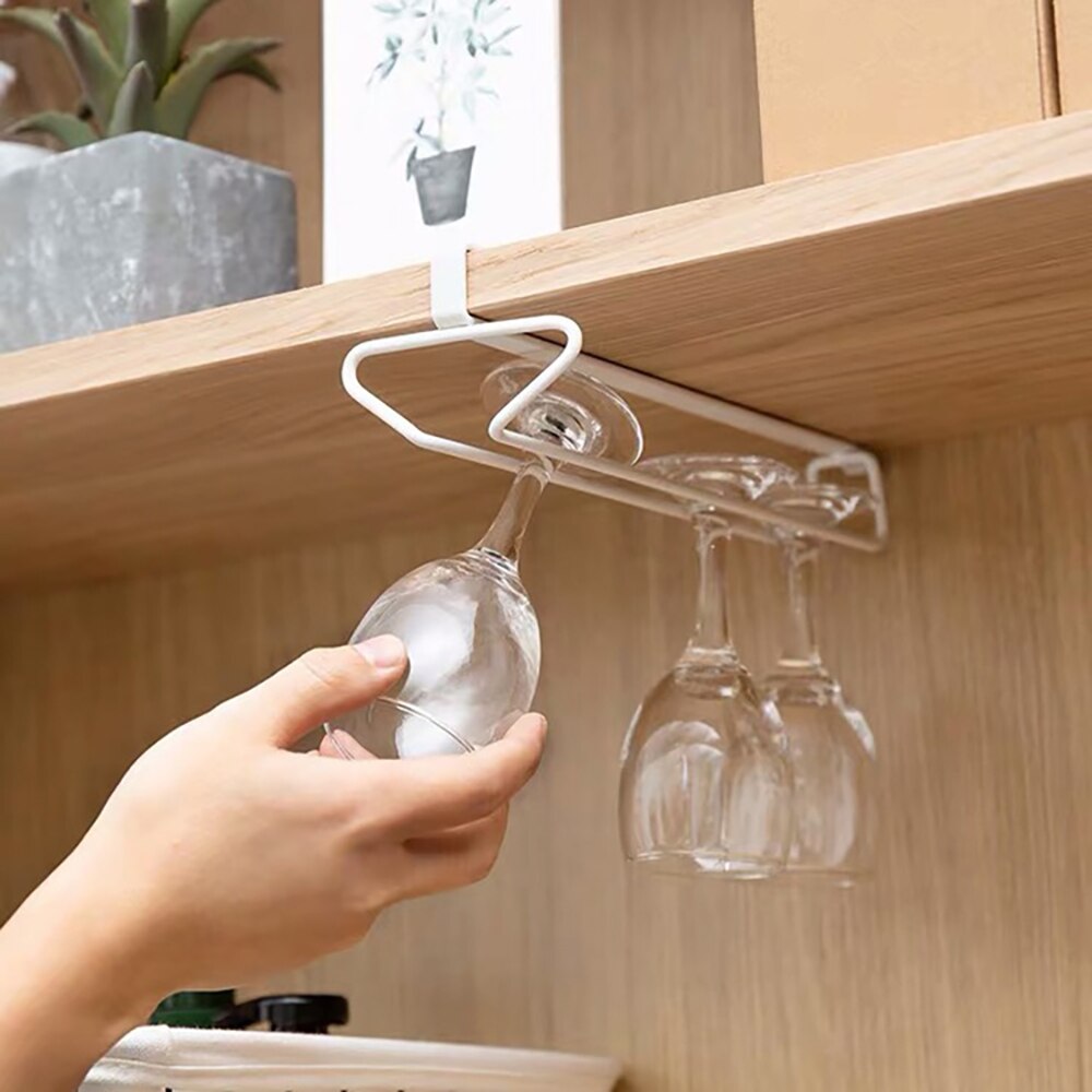 Estante para copa de vino, barra de soporte colgante para copa de vino, soporte para copa de vino, organizador de cocina de hierro
