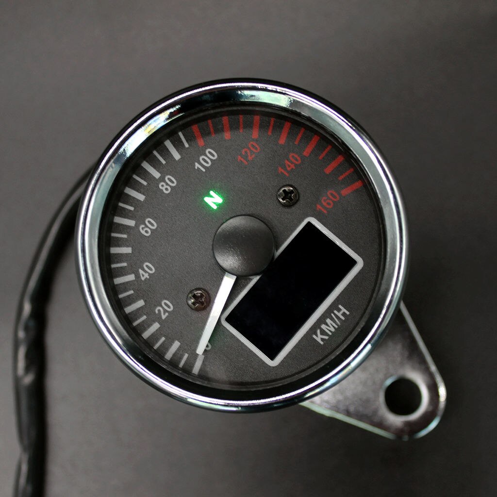 12V Motorrad Chrome LED Tachometer Tachometer Kilometerzähler Multifunktions Gauge