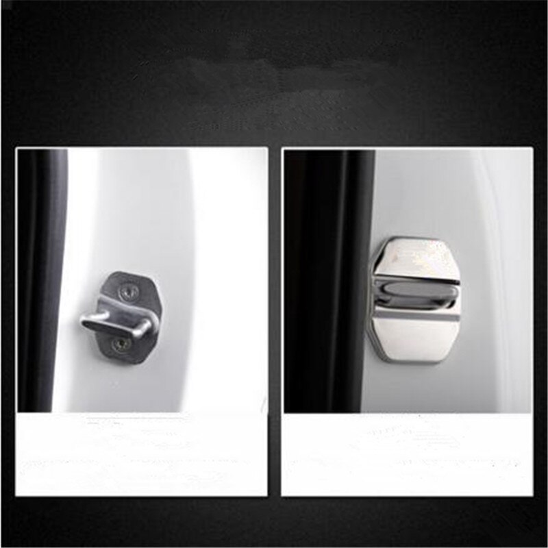 4 unids/set de cubierta de protección de cerradura de puerta de acero inoxidable, carcasa anticorrosiva para Benz Serie E Serie C M serie ML serie B SLK GLK