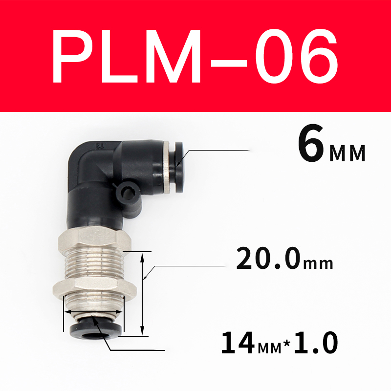 Seria PLM dla 4/6/8/10/12mm elementy pneumatyczne złącze grodziowe szybkozłączka rura łącząca: PLM-06