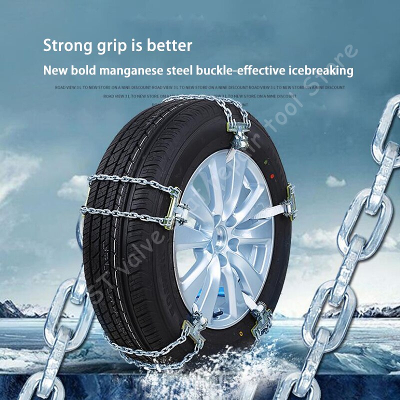 Universele Auto Sneeuwkettingen Wielen Tyre Sneeuw Ijs Kettingen Truck Riem Staal Winter Voertuigen Suv Wiel Keten modder Veilig Veiligheid