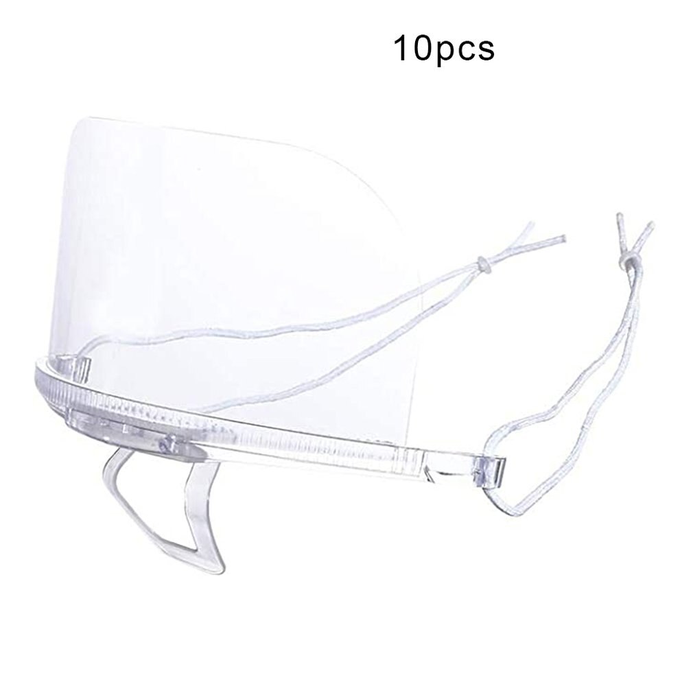 10 pçs reciclável uso durável cozinha do hotel transparente catering máscara de plástico cozinha restaurante comida sorriso máscaras boca