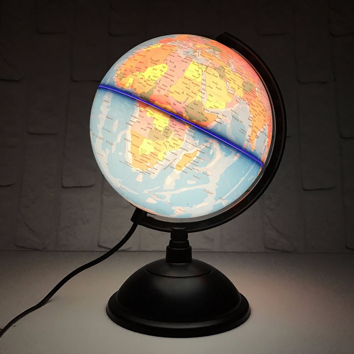 20Cm Led Wereldbol Aarde Tellurion Kaart Roterende Stand Geografie Educatief Speelgoed Home Office Desktop Decoraties