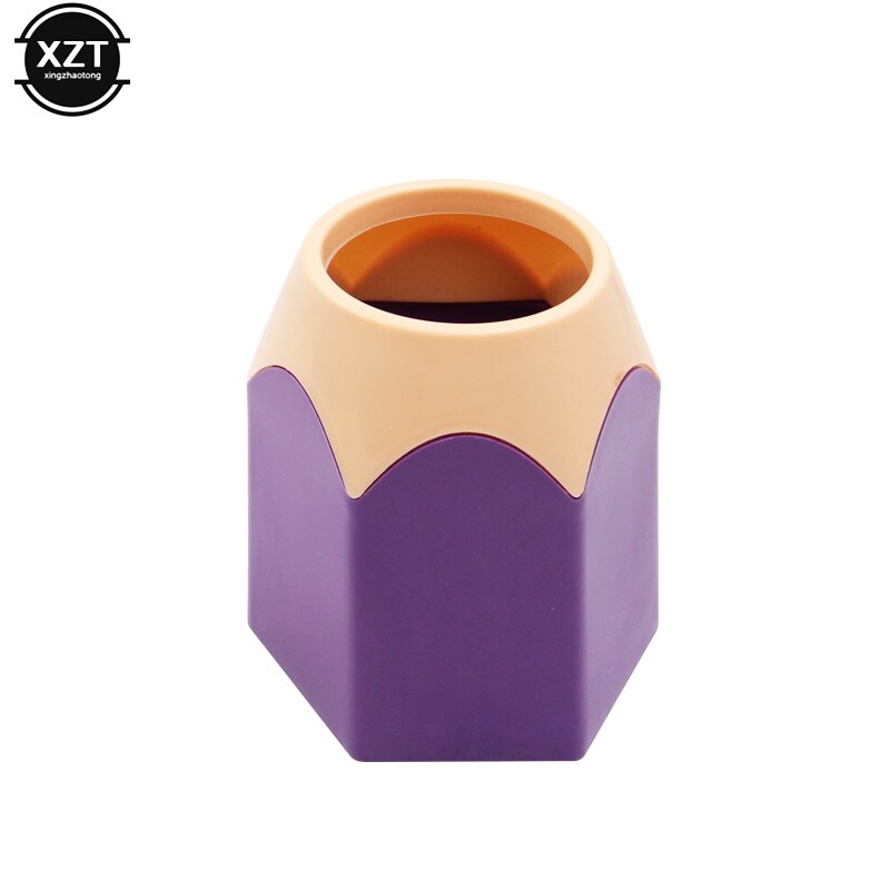 Novedad de , jarrón para bolígrafos, bote para lápices, soporte para brochas de maquillaje, artículos de papelería, contenedor para ordenar, suministros de oficina: Púrpura