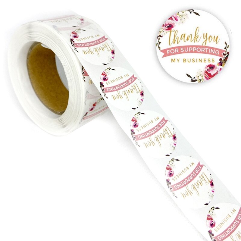 500pcs Thank You for Supporting My Small Business Stickers Seal Label for Wedding Baking Stationery Sticke: 1