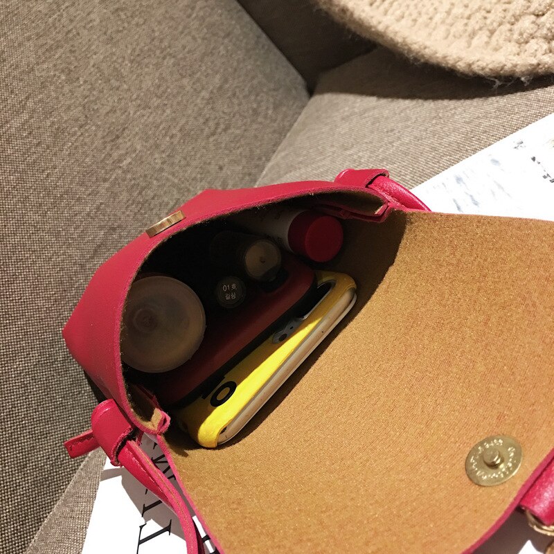 Ren färg hjort axelväska, vertikal mini kvinnlig väska, pu mynt handväska, mobiltelefon väska, ut dörr väska ,13*3*19.5cm
