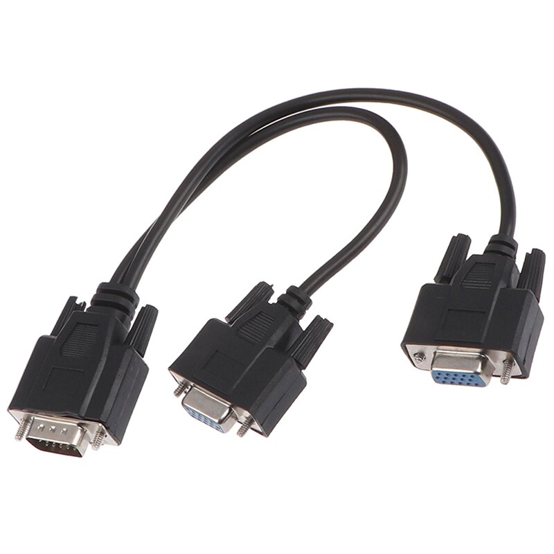 1Pc 27Cm Display Kabel 15Pin Vga Male Naar 2 Vga Svga Vrouwelijke Adapter Splitter Video Monitor Cable