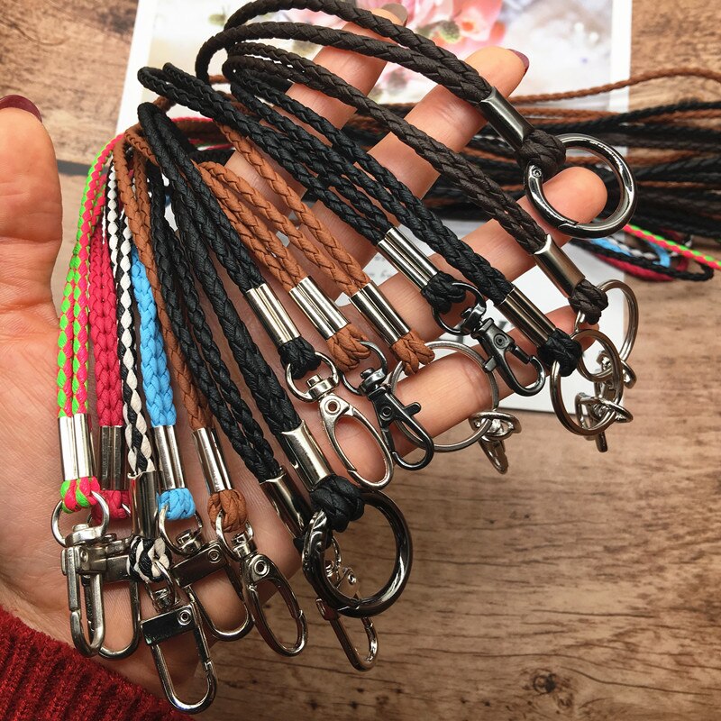 10pcs/lot Neck Lanyard Braided Necklace String Strap for Student Staff Work Card Holder USB Holder ID Pass Card Badge Holder