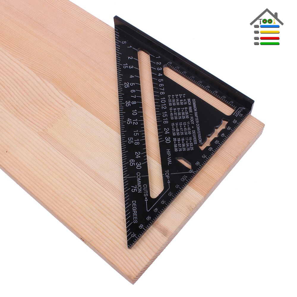 Aluminum Triangular Measuring Ruler 7 Inch Metric Premium Rafter Square Speed Squares Roofing Triangle Angle Protractor Trammel