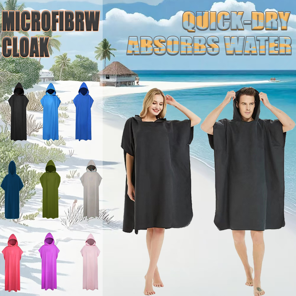 Mikrofaser-Kapuzenhandtuch für Männer und Frauen, Schwimmen, Strand, Reisen, schnell trocknend, Wickelmantel, Umhang, Badetuch, Bademantel, Surfen-Poncho, Sauna, Spielen