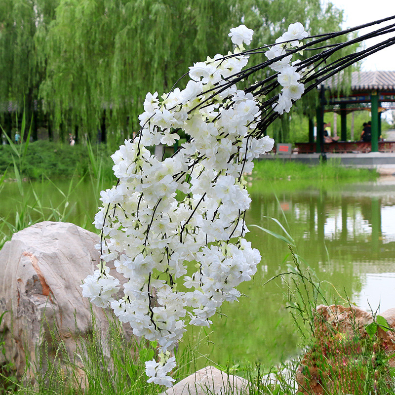 Simulation de vigne cerise artificielle, branche de cerisier orientale, maison, salon, Banquet de mariage, balcon, fleur, décoration de vigne