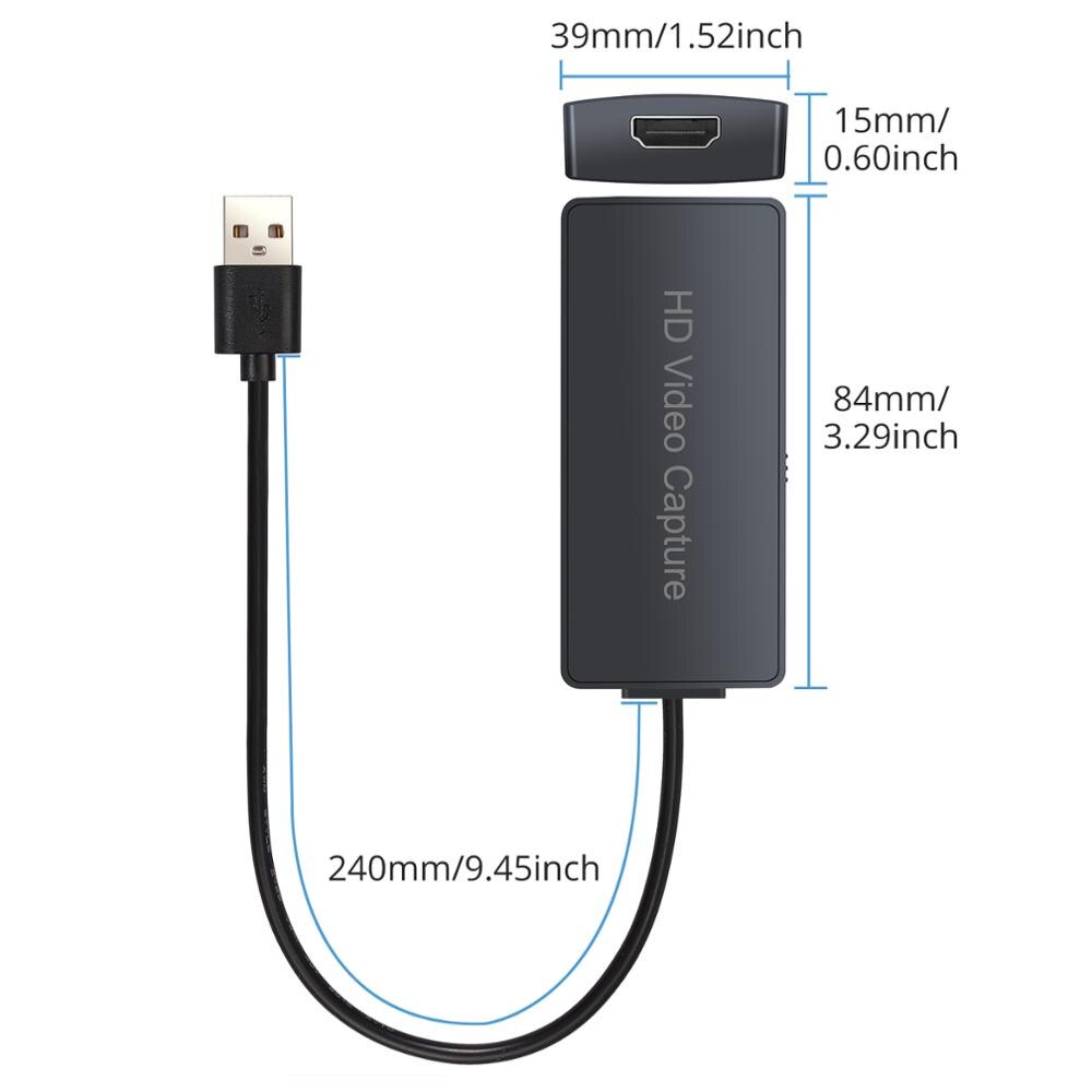 Neoteck 4k HDMI to USB 2.0 Live Video Capture Game Capture Recording Box USB 2.0 HDMI Game Capture Card Support Windows 7 8 10