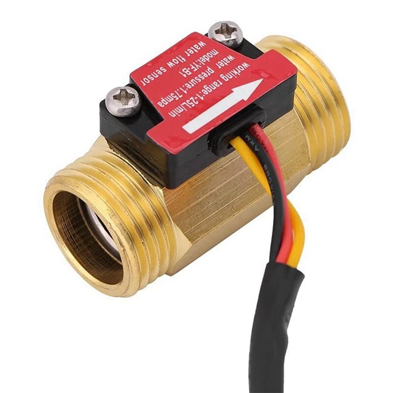 1 Piece Of Yf-B1 Turbine Water Flow Sensor G1 / 2 Inch Electromagnetic Brass In-Line Hall Switch Male Thread 1-25 L/Min