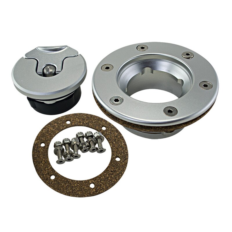 Aluminum Billet Fuel Surge Tank / Fuel Cell Cap Flush Mount 6 Bolt Mirror Polished Opening SLYXG01