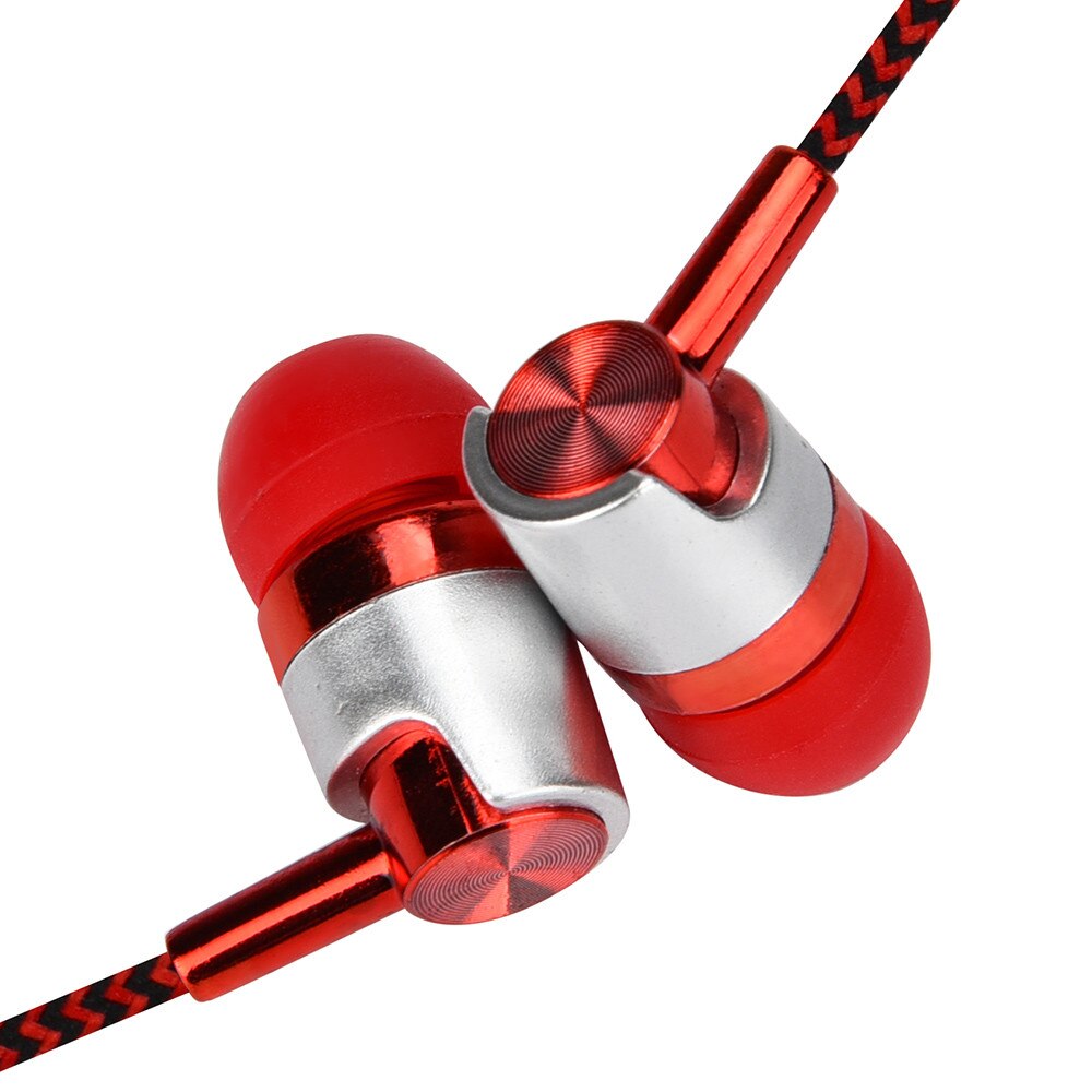 Universal 1.2m Wired In-Ear Earbuds Headsets Music Earphones 3.5mm Plug Stereo Headphone for Phone PC Laptop Tablet MP3: Red