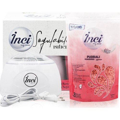 Kit d&#39;épilation à la cire perlée, chauffage dépilatoire pratique + 200 g de poudre de perles, corps, soins, haricots, 5 autocollants en bois
