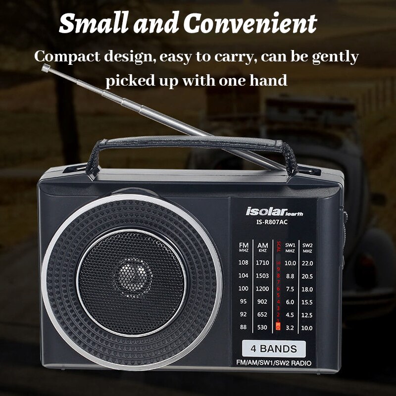 Multi-Band Radio Bluetooth Audio Weersverwachting Draagbare Retro Fm/Am/SW1/SW2 Radio Ontvanger Luidspreker multiband Radio
