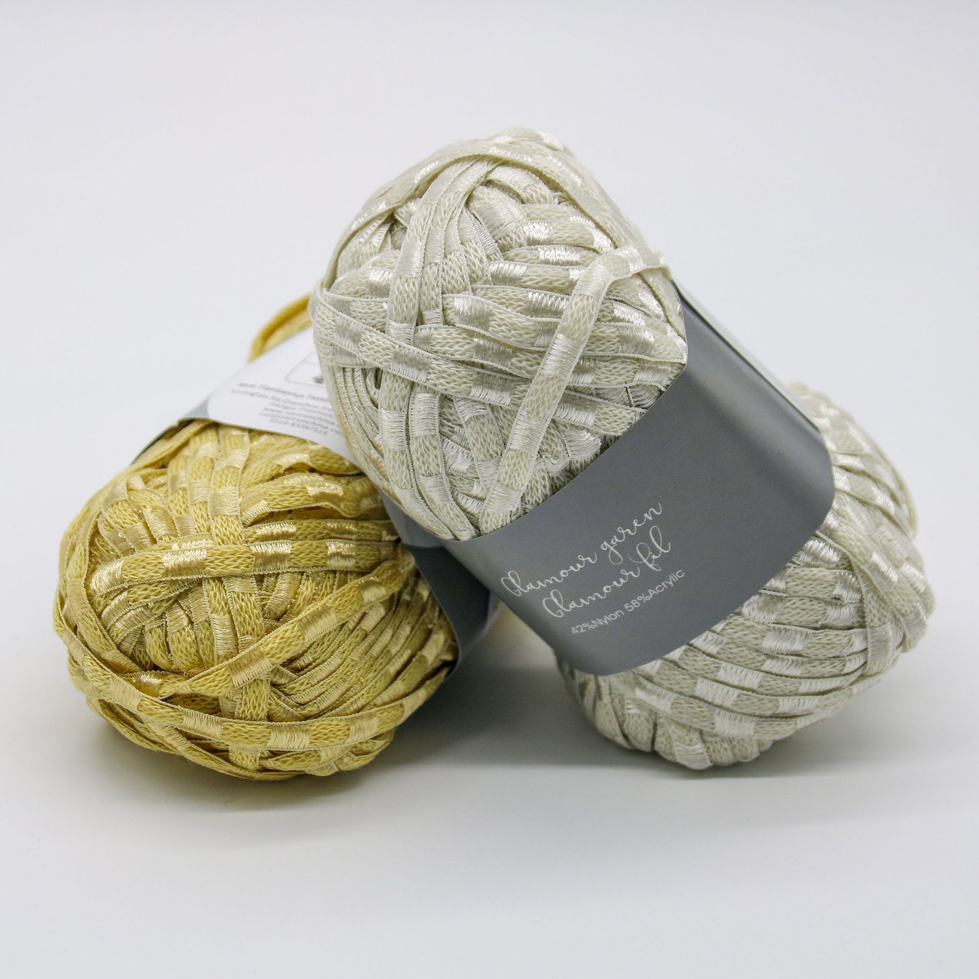 Fil à tricoter de ruban plat, fils de chenil, bricolage, écharpe, pull, Nylon, mélange acrylique, crochet, écharpe, chapeau, fil de couverture