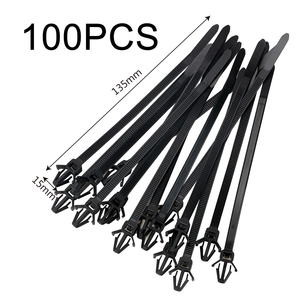 Wire Harness Fastener Cable Ties Management Cable Clamp Clips Car Wire Organizers For Car Corrugated Pipe Car-styling: 100PCS
