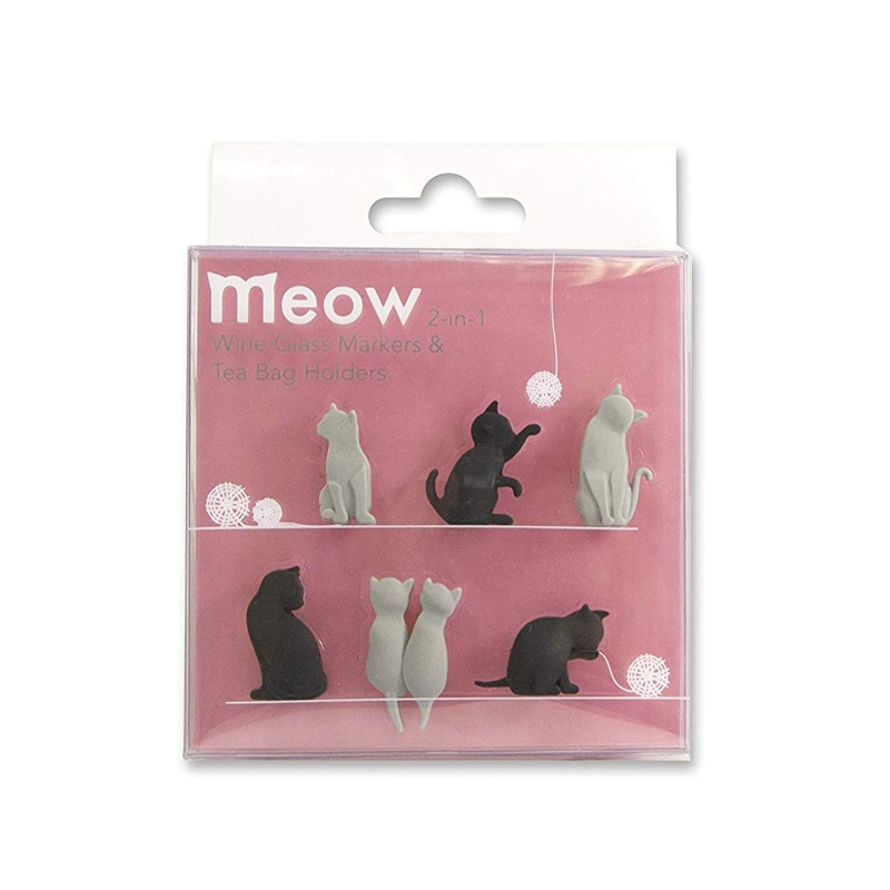 Marcador de silicona para copa de vino tinto de gatito, marcador de animales creativos, colgante para beber, etiquetas de identificación de vidrio, signos de etiqueta para