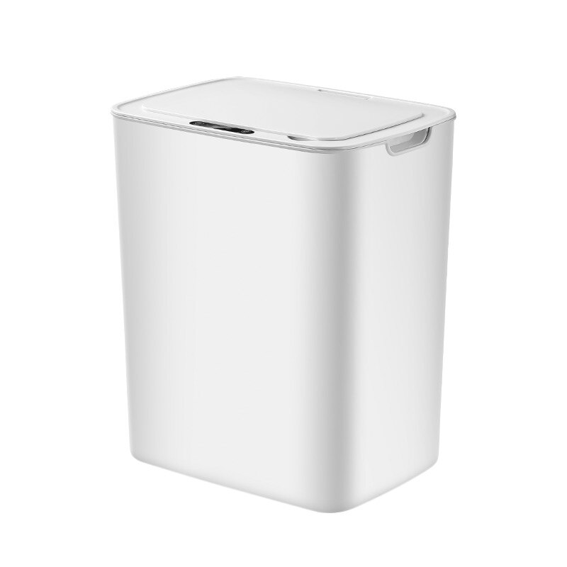 Intelligent Induction Trash Can with Lid Fully Automatic Induction Electric Home Large Trash Can: White