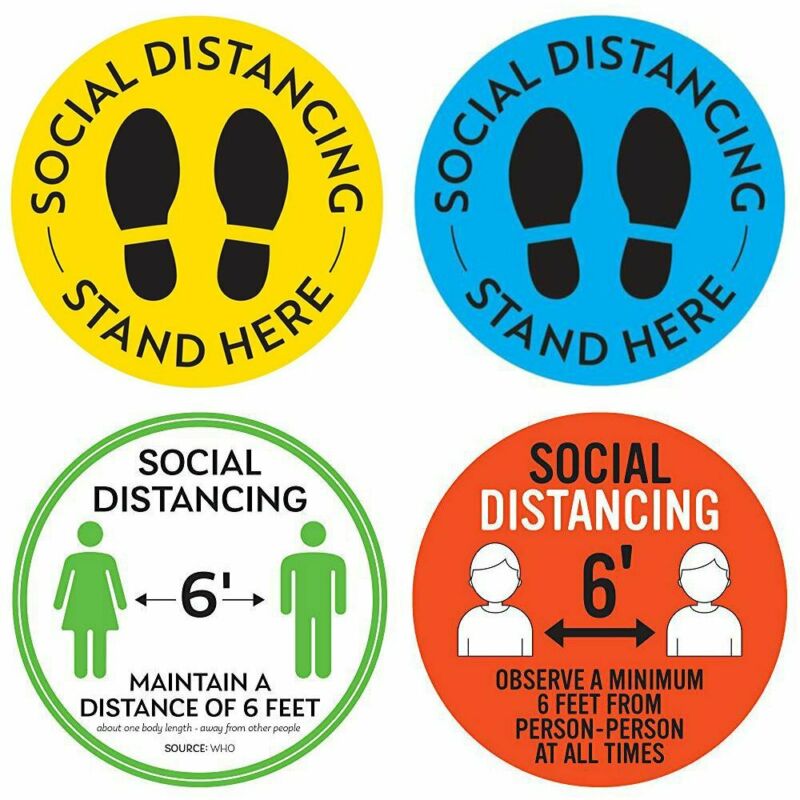 Social Keep Distance Non Slip Sticker Floor Stickers Safe Sign Removable Vinyl Decals