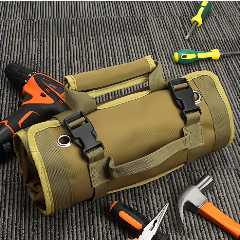 Tool Organizer Bag Tools Electrician Hardware Tool Storage case，Roll-Up Toughbuilt Waterproof Canvas Tool Organizer Pouch