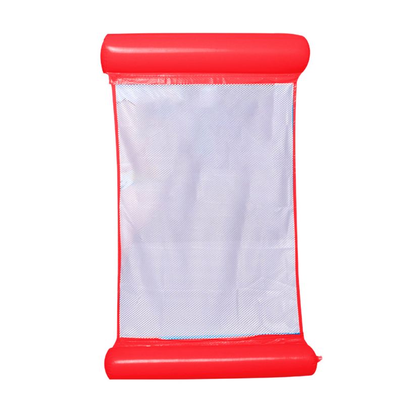 Swimming Pool Mesh Hammock Inflatable Float Multi-purpose Pool Lounge Chair Drifter Comfortable Pool Chair Portable: Red