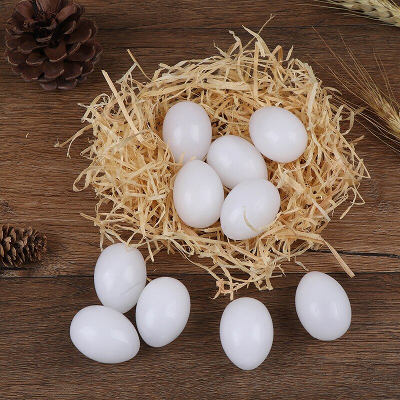 10 pièces faux oeufs en plastique Pigeon oeuf solide Pigeon faux oeuf Pigeon à couver fournitures 2.5cm x 3.5cm