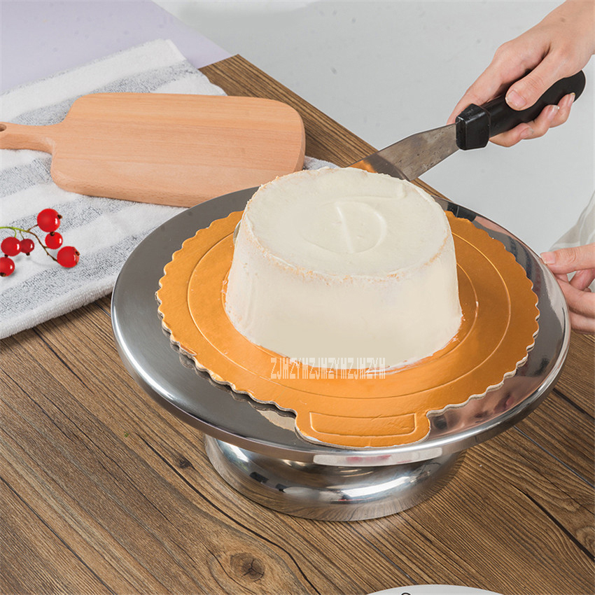 SNK304 DIY Cake Tool 304 Stainless Steel Cake Turntable Rotating Table Round Metal Cake Decorating Turntable Mounting Patterns