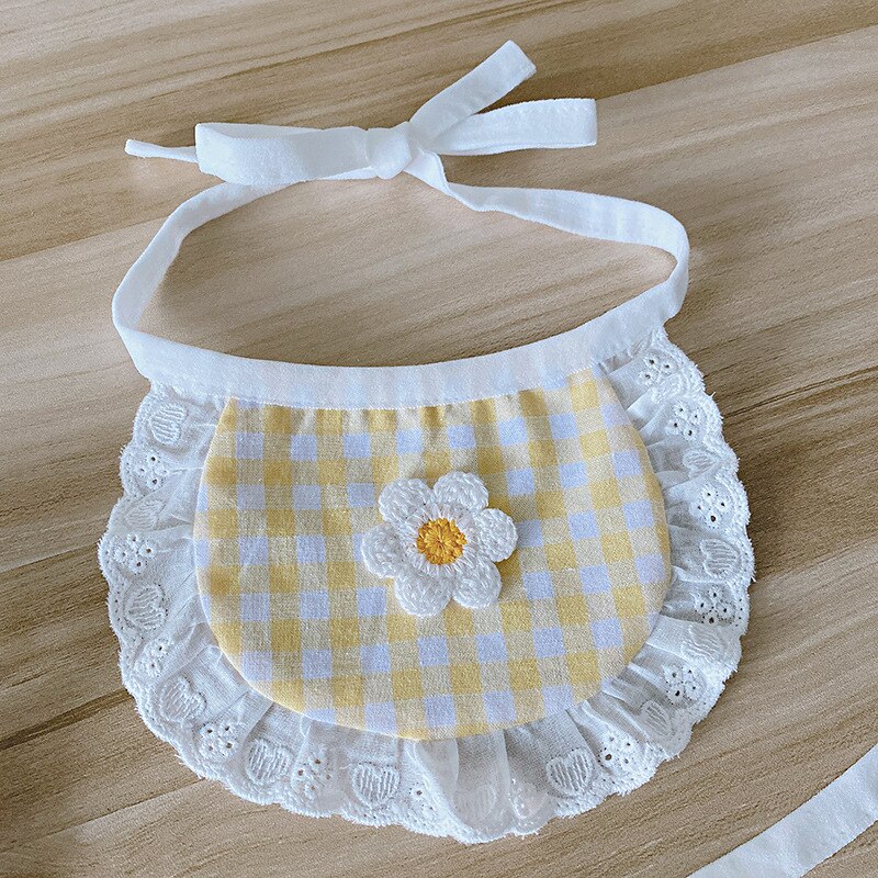 Babero de para perros y mascotas, bonito babero de encaje para cachorros, accesorios de suministros para mascotas, bufanda, novedad de: yellow