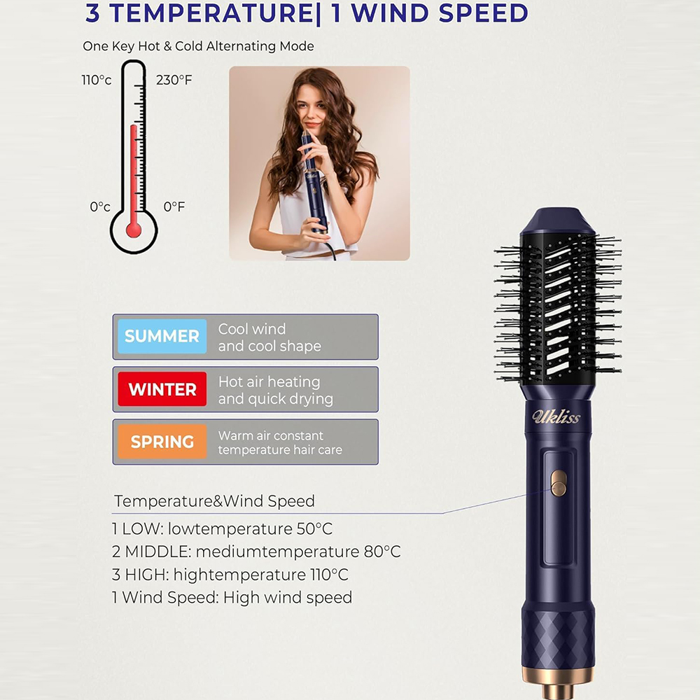 6 in 1 Haartrockner Bürste elektrische Föhn Kamm Haartrockner Negativ ionische Haar gebläse Bürste Luft Styling Locken wickler Lockens Tab