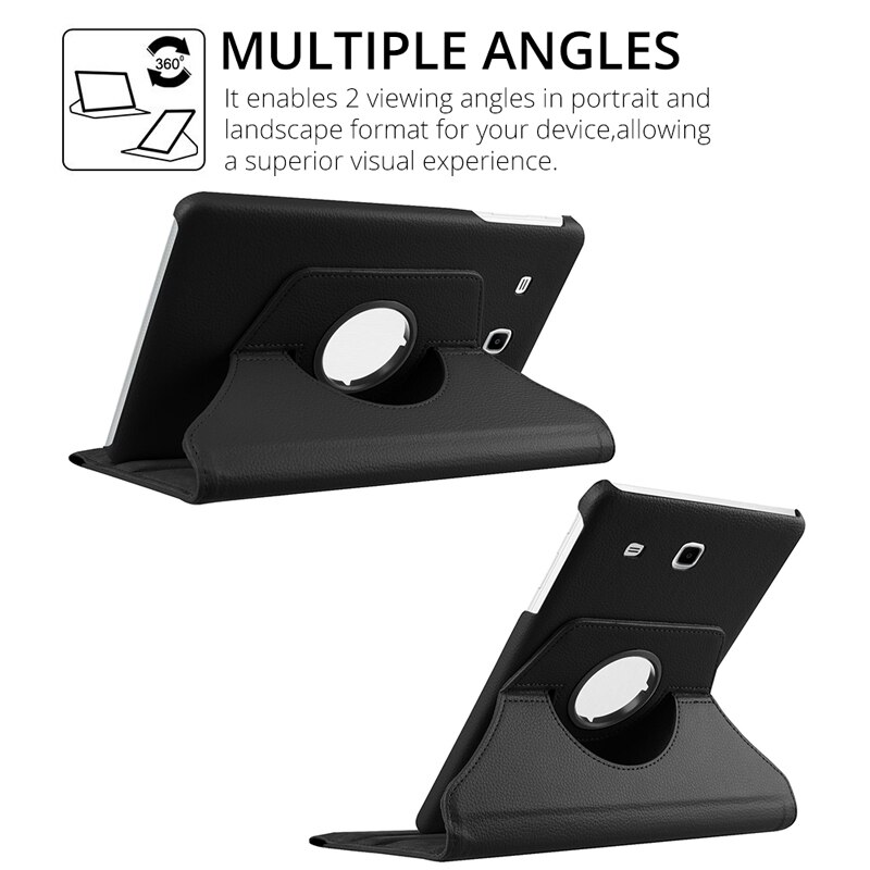 Funda giratoria 360 para Samsung Galaxy Tab E 9,6, Funda de cuero PU con soporte Delgado, T560, T561, SM-T560, para Samsung Galaxy Tab E 9,6