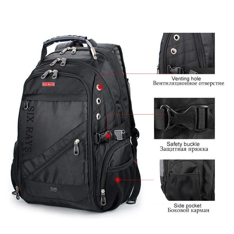 Sixrays crianças sacos de escola de carregamento usb moda negócios casual turista anti-roubo à prova dwaterproof água 15.6 Polegada portátil mochila