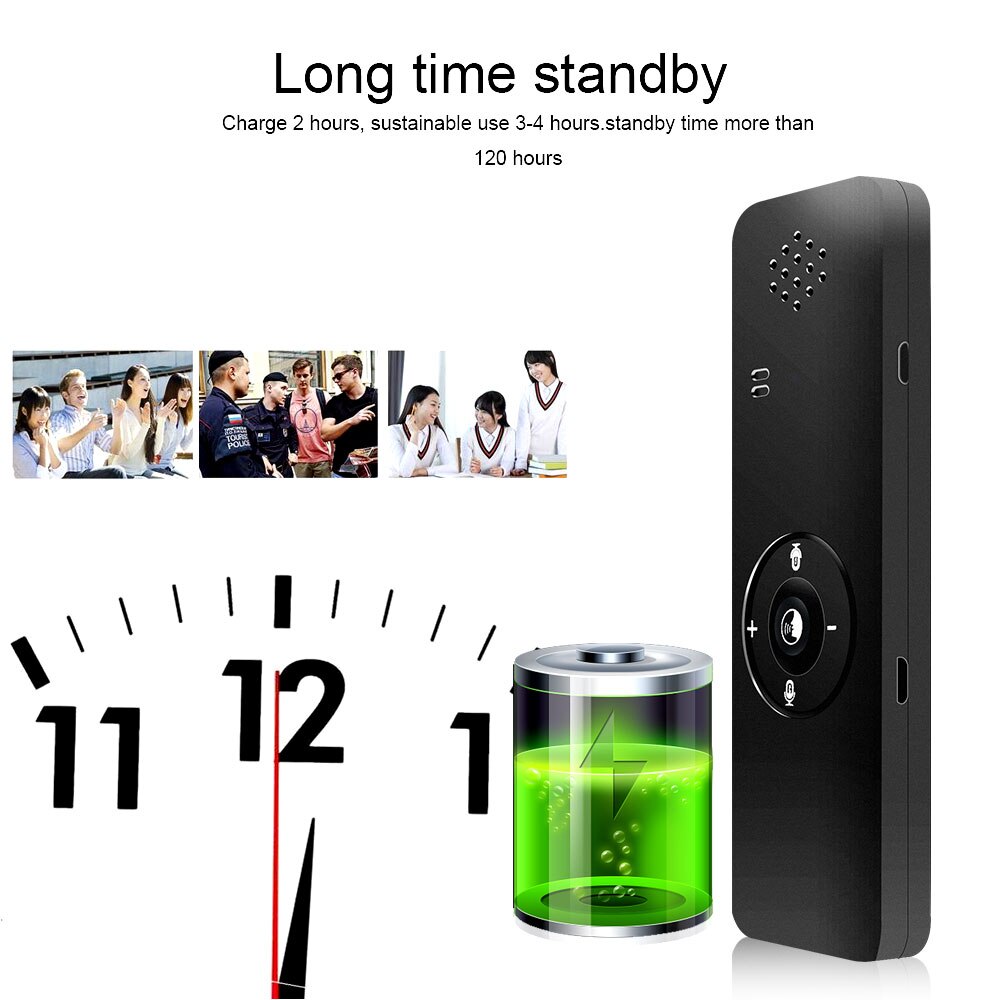 Smart Instant Speech Offline T11 Translator Multi-Languages Bluetooth Portable long standby time